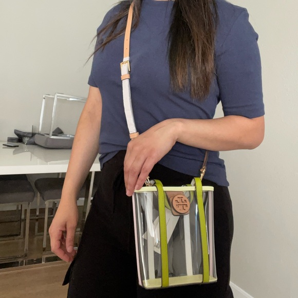 NWT tory burch Blake clear mini shopper leather crossboy shoulder bag - Picture 12 of 14